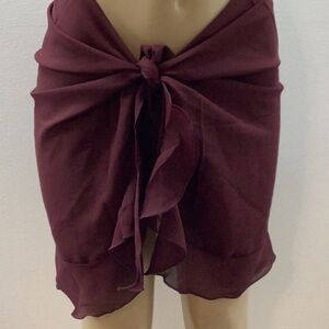 Zuliana Lettuce Trim Tie Sarong. Made in USA. New With Tags